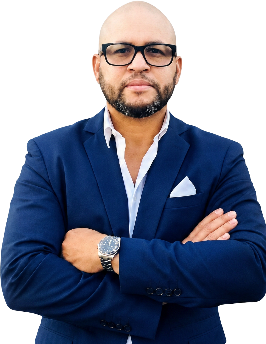 Alexander Montalvo, Multi-Brand Automotive Advisor, in a navy suit